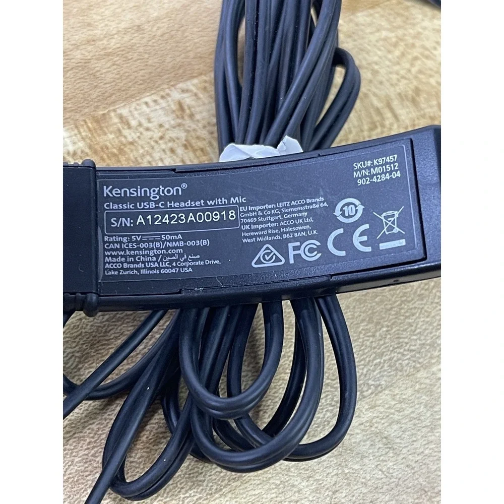 Kensington Classic USB-C Headset with Mic k97457